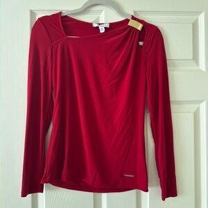 Nine West Women's Long Sleeve blouse Size XS Red
